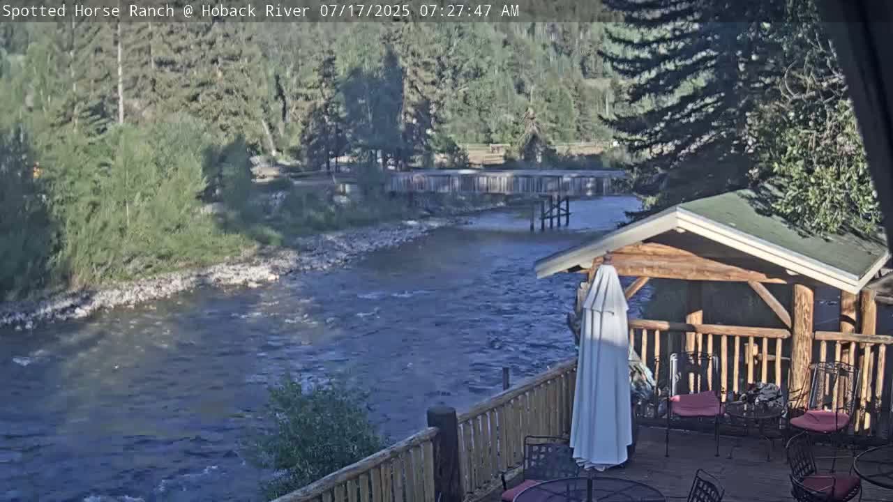 Hoback River View from Spotted Horse Ranch Live Cam - Hoback, Teton, Wyoming, USA