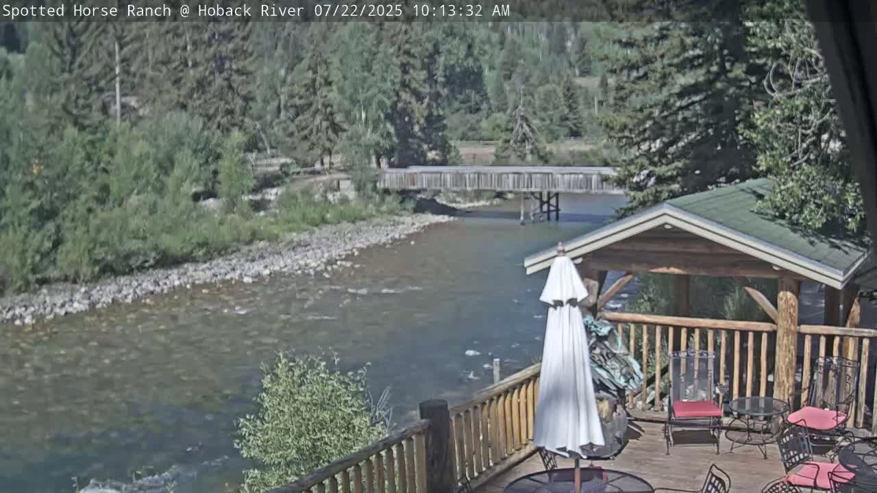 Hoback River View from Spotted Horse Ranch Live Cam - Hoback, Teton, Wyoming, USA