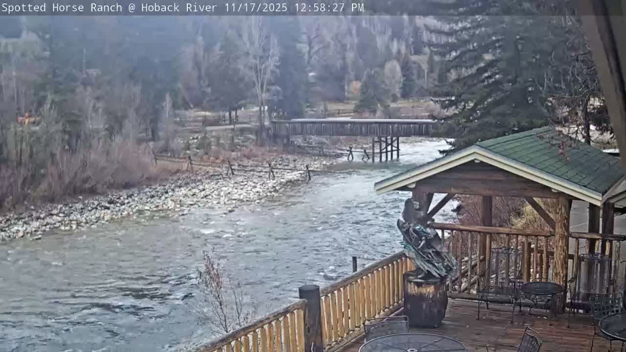 Hoback River View from Spotted Horse Ranch Live Cam - Hoback, Teton, Wyoming, USA