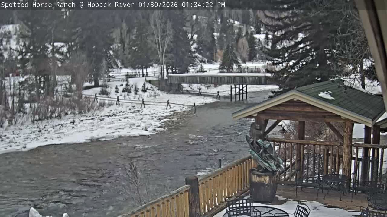 Hoback River View from Spotted Horse Ranch Live Cam - Hoback, Teton, Wyoming, USA