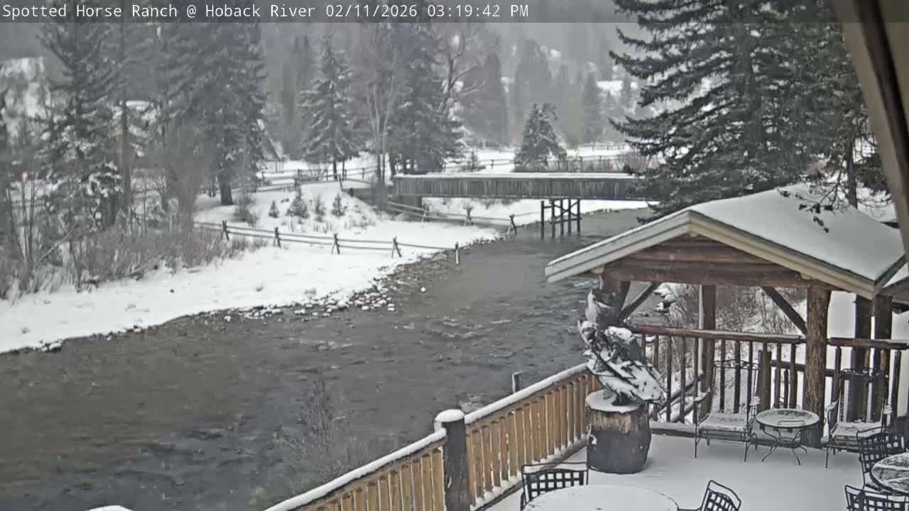 Hoback River View from Spotted Horse Ranch Live Cam - Hoback, Teton, Wyoming, USA