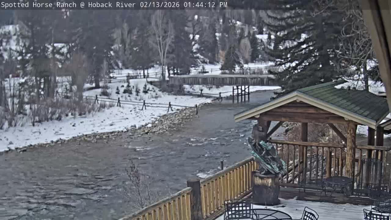 Hoback River View from Spotted Horse Ranch Live Cam - Hoback, Teton, Wyoming, USA