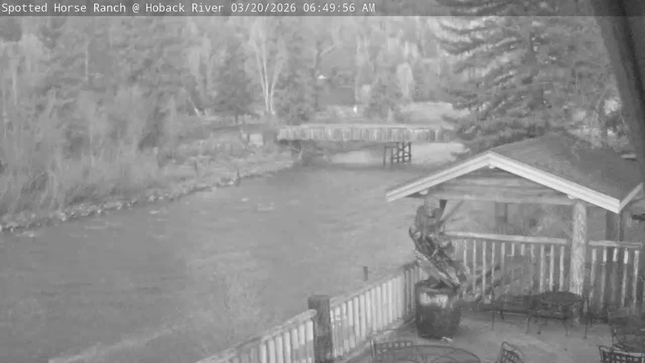 Hoback River View from Spotted Horse Ranch Live Cam - Hoback, Teton, Wyoming, USA