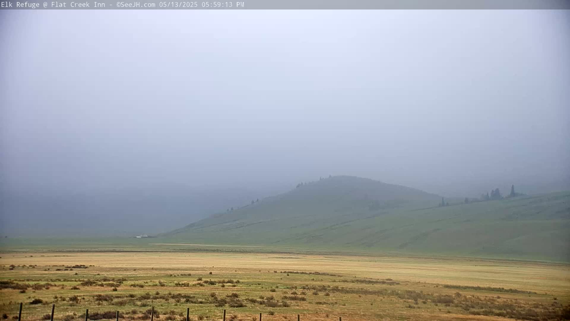 Jackson, Elk Refuge & Teton Mountains from Flat Creek Inn Live Cam - Jackson, Teton, Wyoming, USA