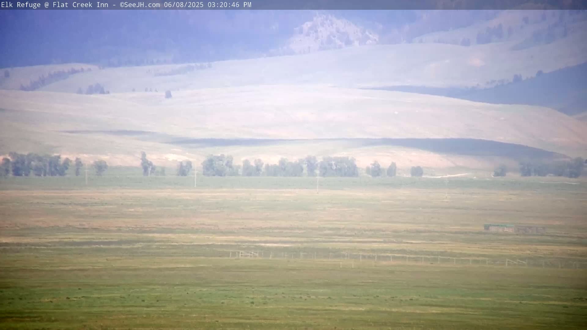 Jackson, Elk Refuge & Teton Mountains from Flat Creek Inn Live Cam - Jackson, Teton, Wyoming, USA