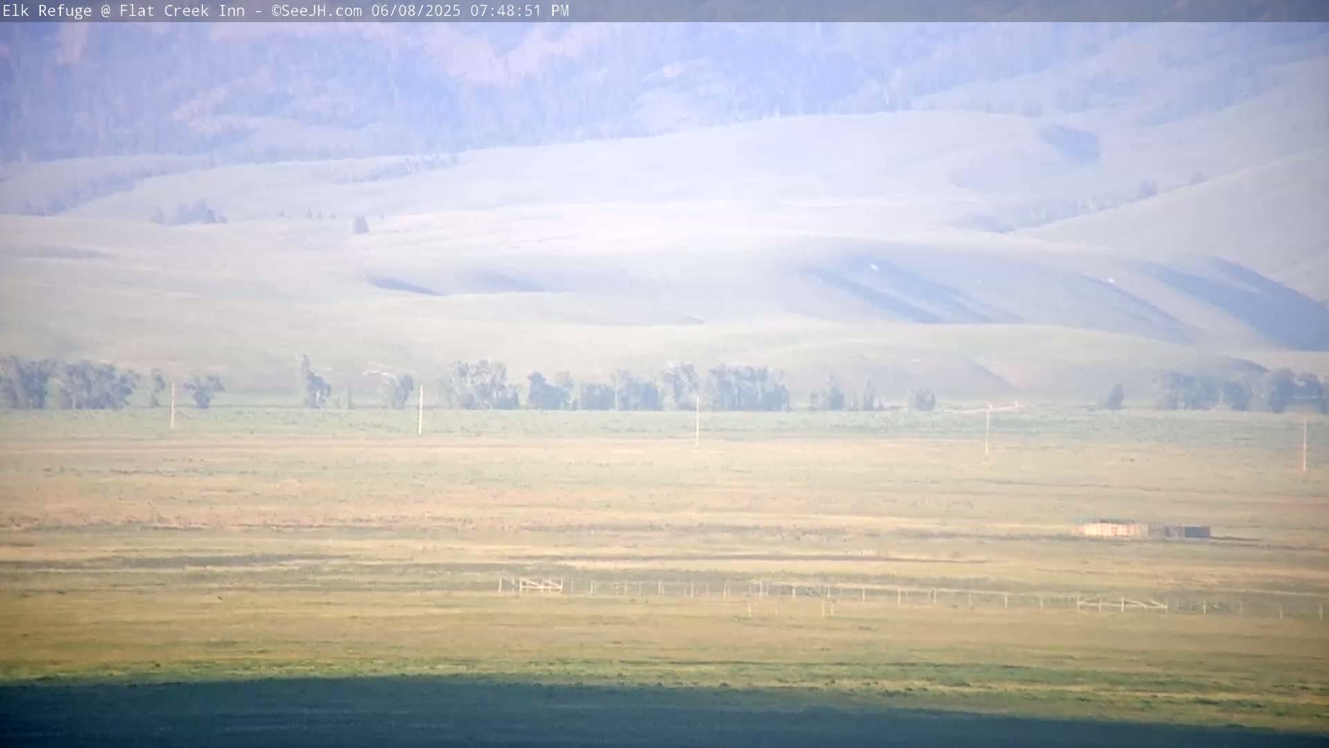 Jackson, Elk Refuge & Teton Mountains from Flat Creek Inn Live Cam - Jackson, Teton, Wyoming, USA