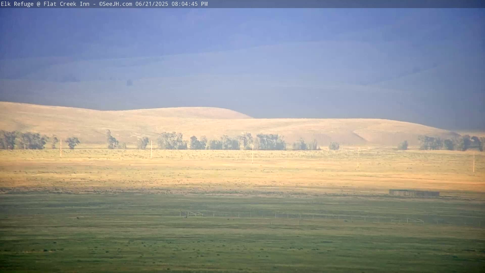 Jackson, Elk Refuge & Teton Mountains from Flat Creek Inn Live Cam - Jackson, Teton, Wyoming, USA