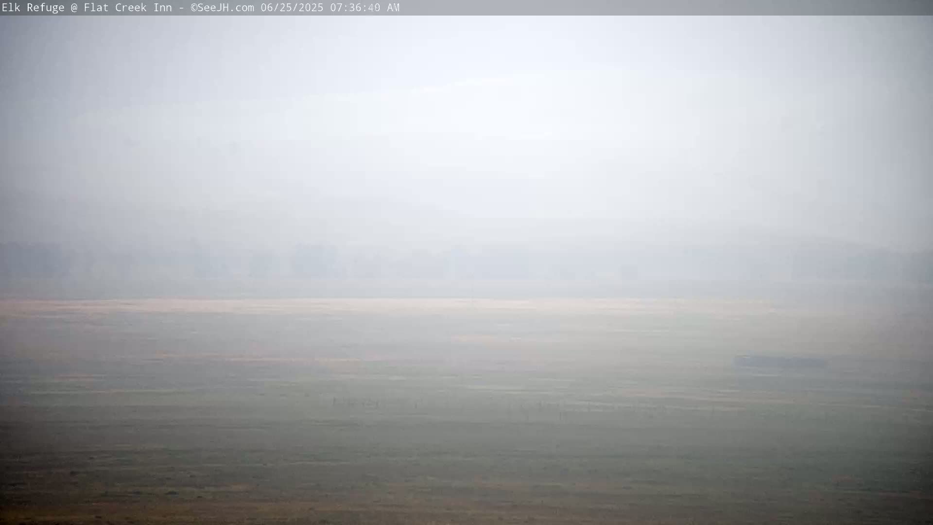 Jackson, Elk Refuge & Teton Mountains from Flat Creek Inn Live Cam - Jackson, Teton, Wyoming, USA