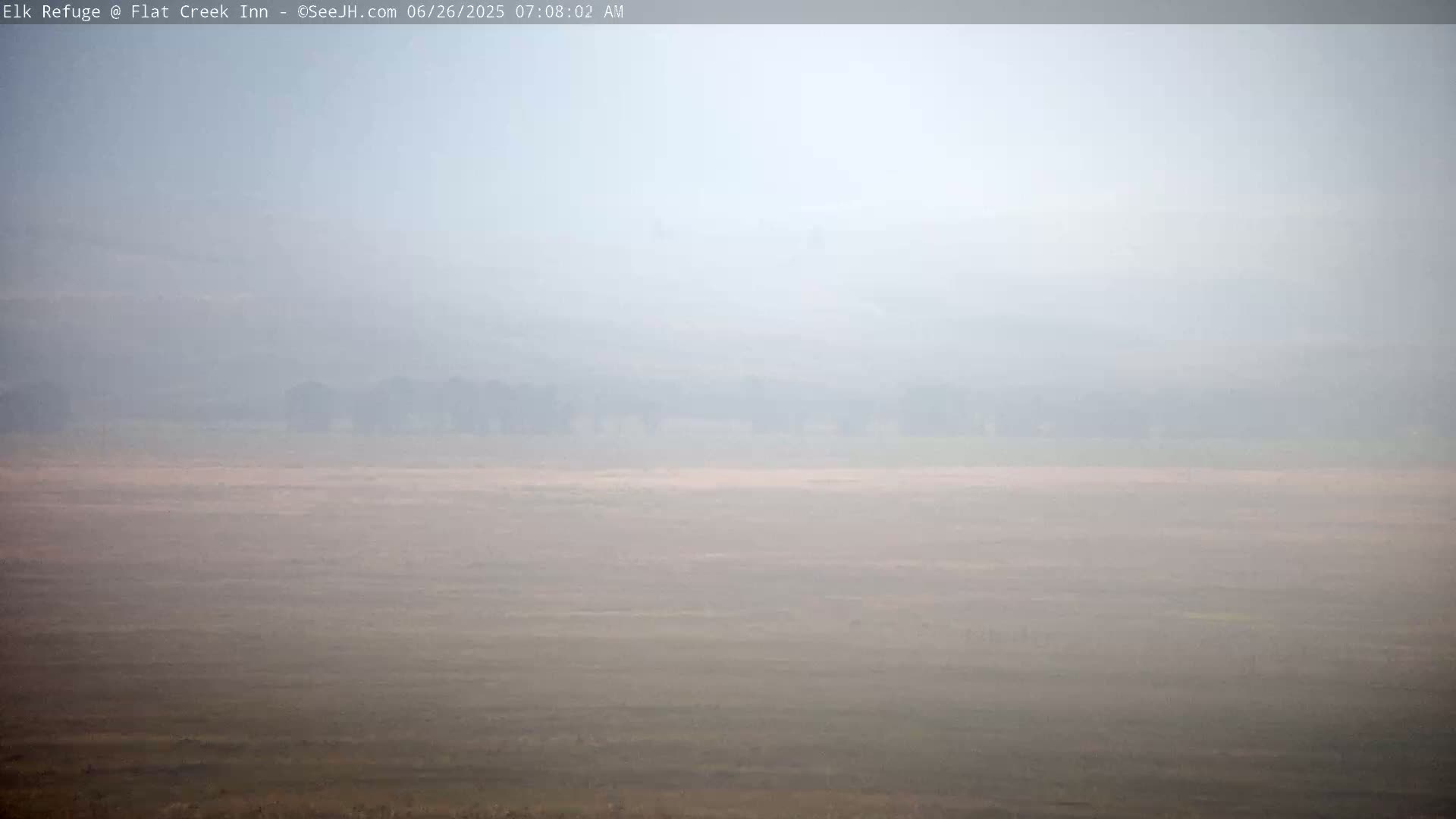 Jackson, Elk Refuge & Teton Mountains from Flat Creek Inn Live Cam - Jackson, Teton, Wyoming, USA