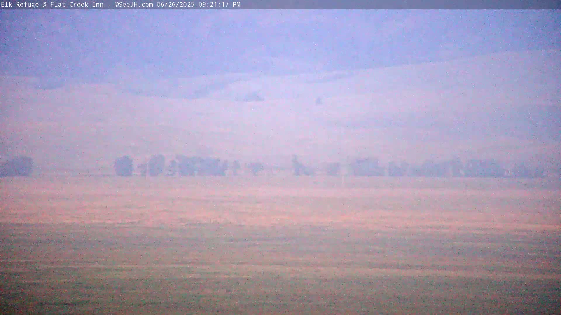 Jackson, Elk Refuge & Teton Mountains from Flat Creek Inn Live Cam - Jackson, Teton, Wyoming, USA