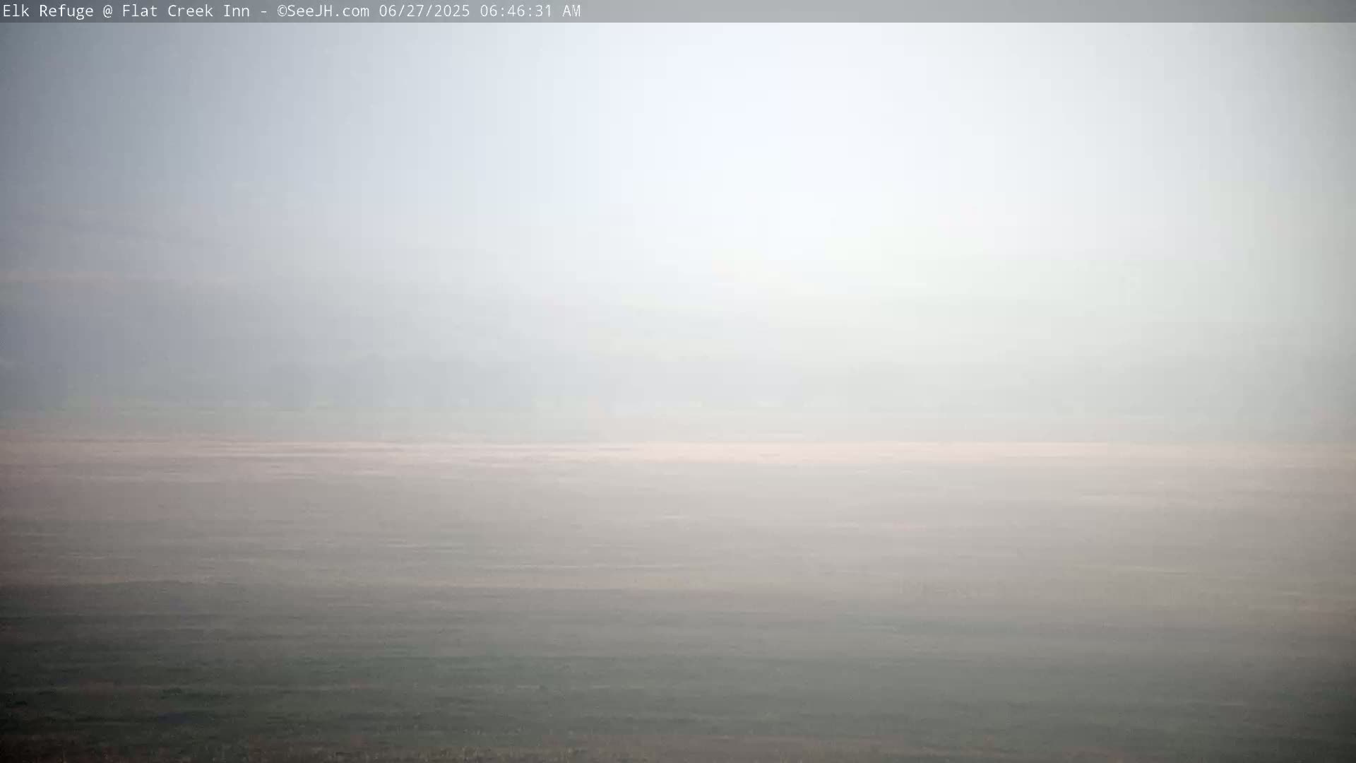 Jackson, Elk Refuge & Teton Mountains from Flat Creek Inn Live Cam - Jackson, Teton, Wyoming, USA