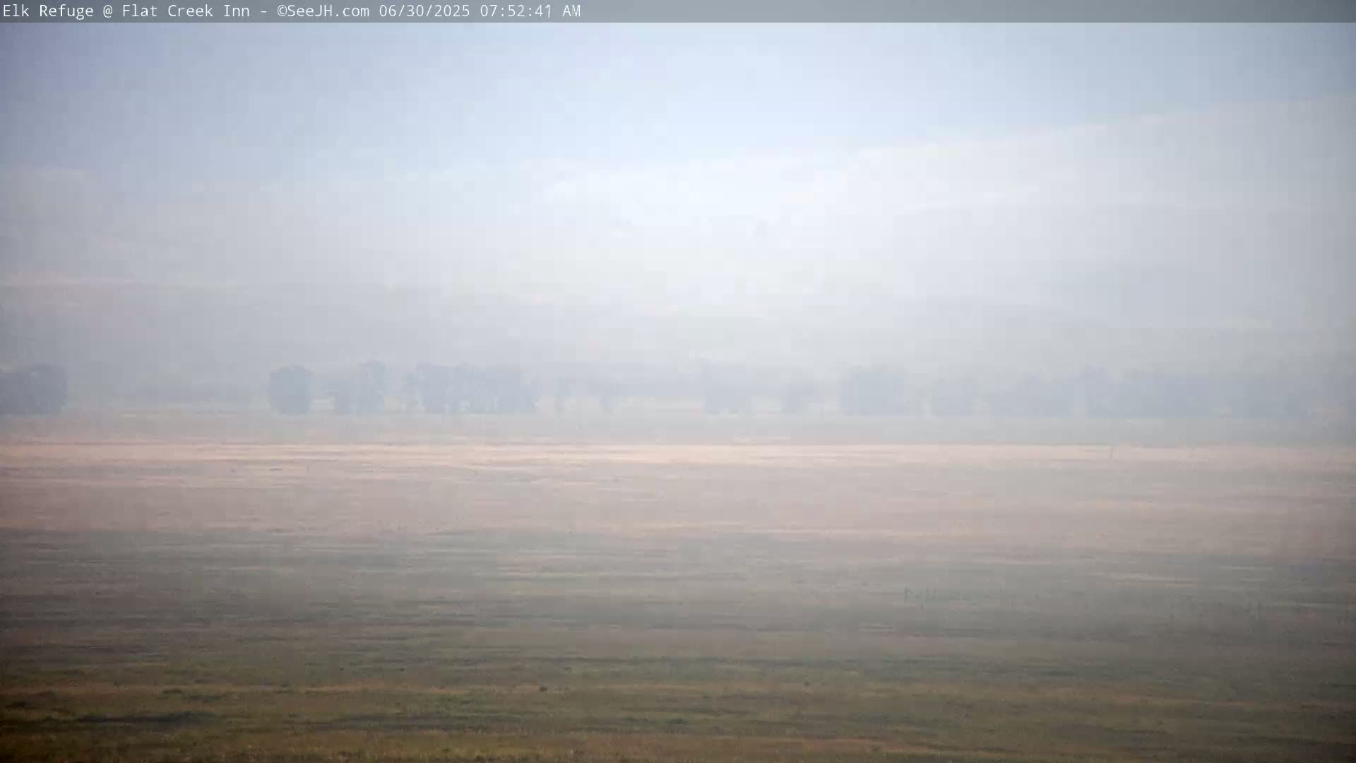 Jackson, Elk Refuge & Teton Mountains from Flat Creek Inn Live Cam - Jackson, Teton, Wyoming, USA