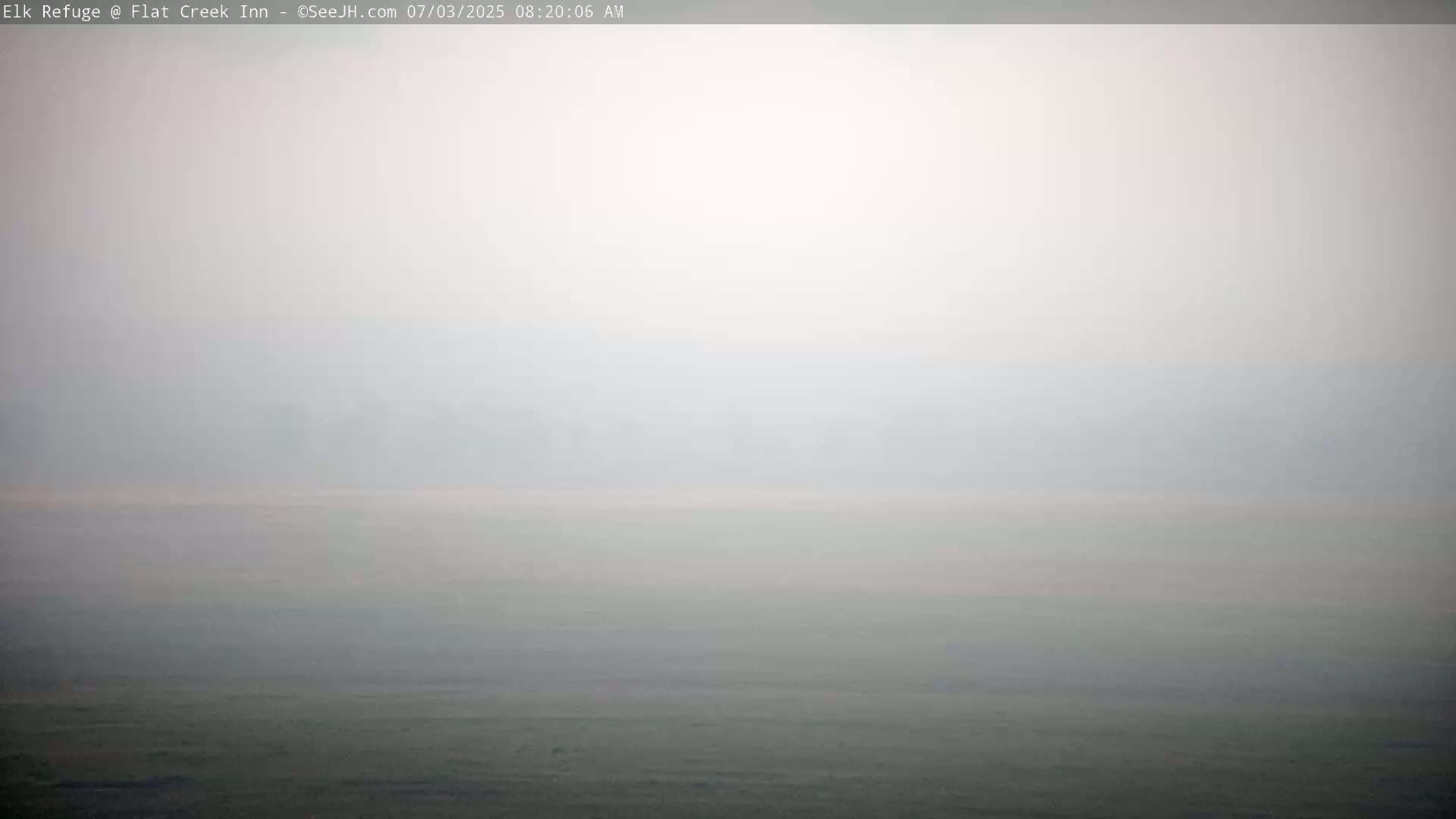 Jackson, Elk Refuge & Teton Mountains from Flat Creek Inn Live Cam - Jackson, Teton, Wyoming, USA