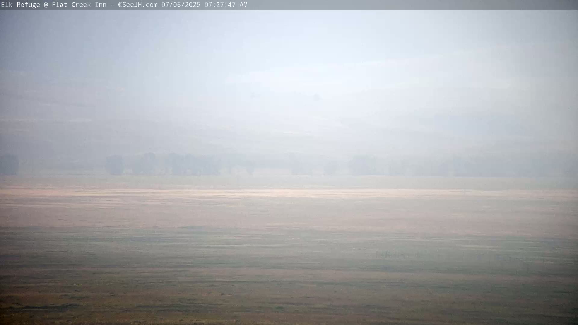 Jackson, Elk Refuge & Teton Mountains from Flat Creek Inn Live Cam - Jackson, Teton, Wyoming, USA