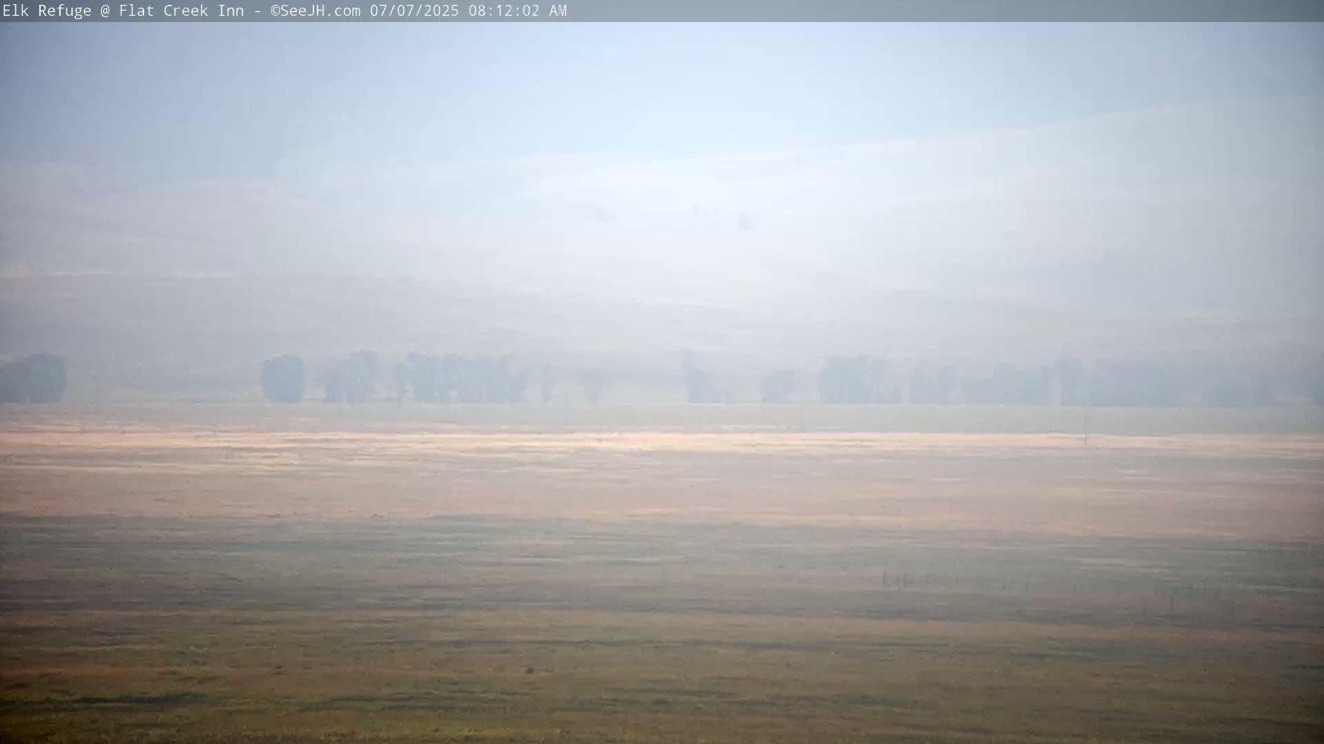 Jackson, Elk Refuge & Teton Mountains from Flat Creek Inn Live Cam - Jackson, Teton, Wyoming, USA