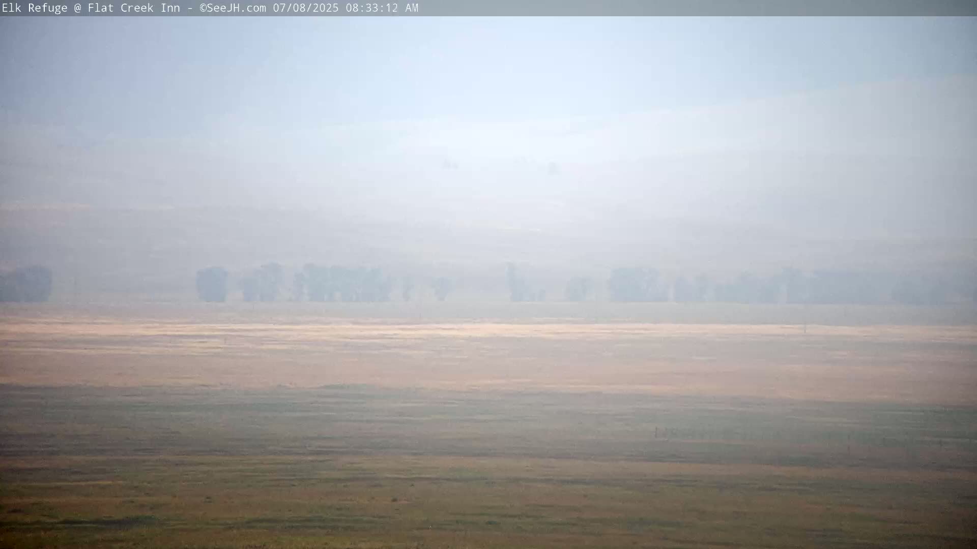 Jackson, Elk Refuge & Teton Mountains from Flat Creek Inn Live Cam - Jackson, Teton, Wyoming, USA