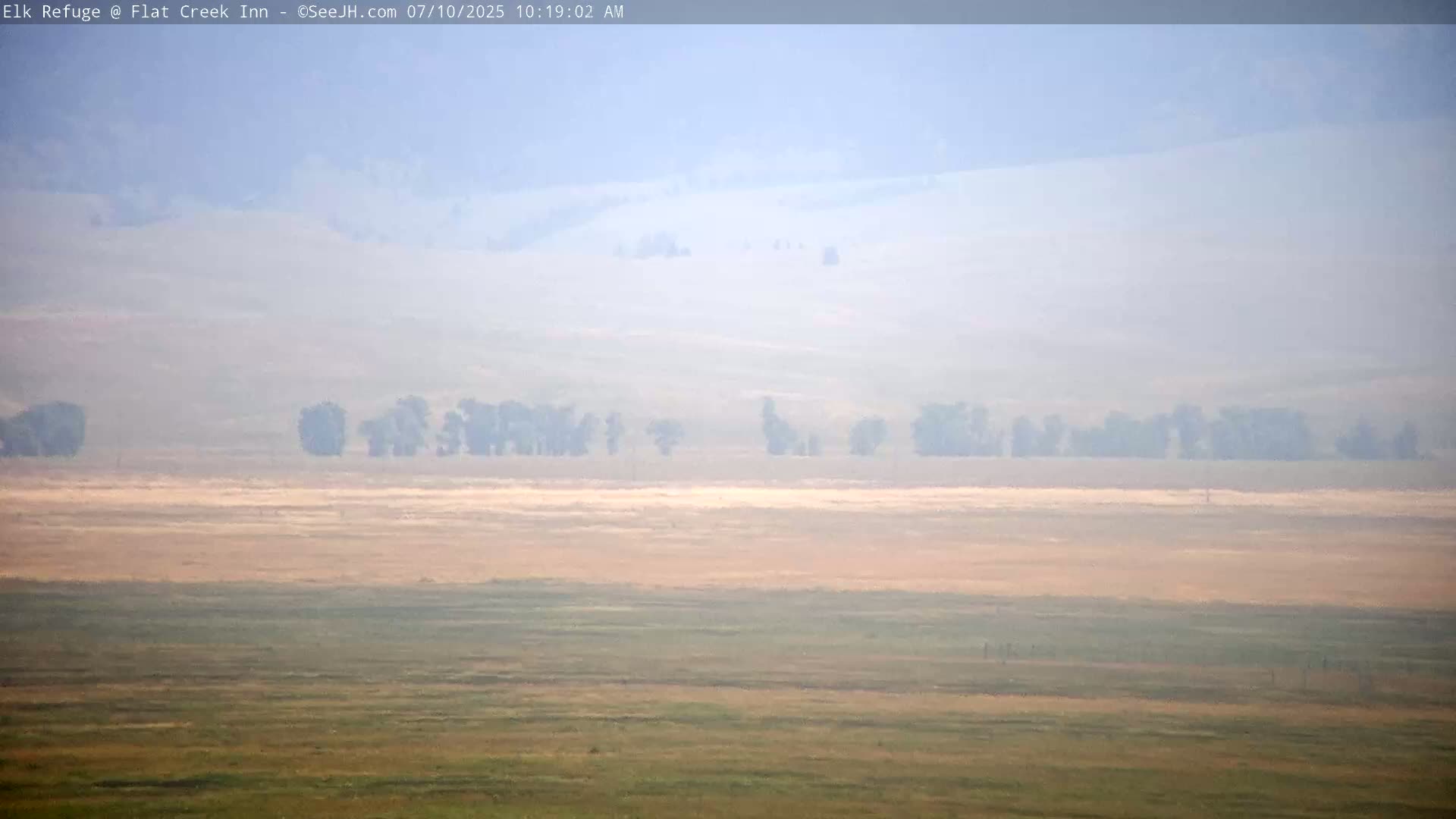 Jackson, Elk Refuge & Teton Mountains from Flat Creek Inn Live Cam - Jackson, Teton, Wyoming, USA