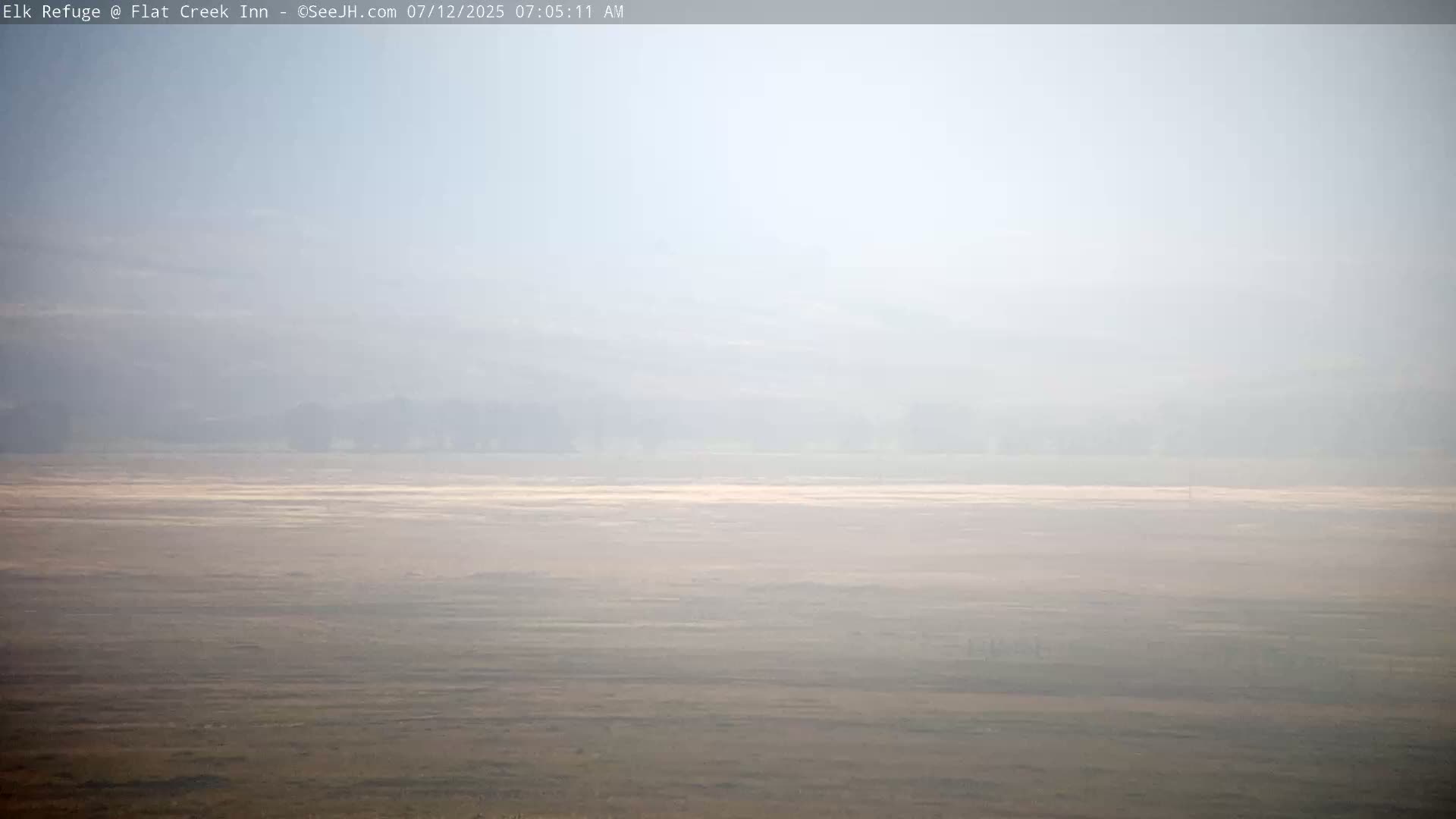 Jackson, Elk Refuge & Teton Mountains from Flat Creek Inn Live Cam - Jackson, Teton, Wyoming, USA
