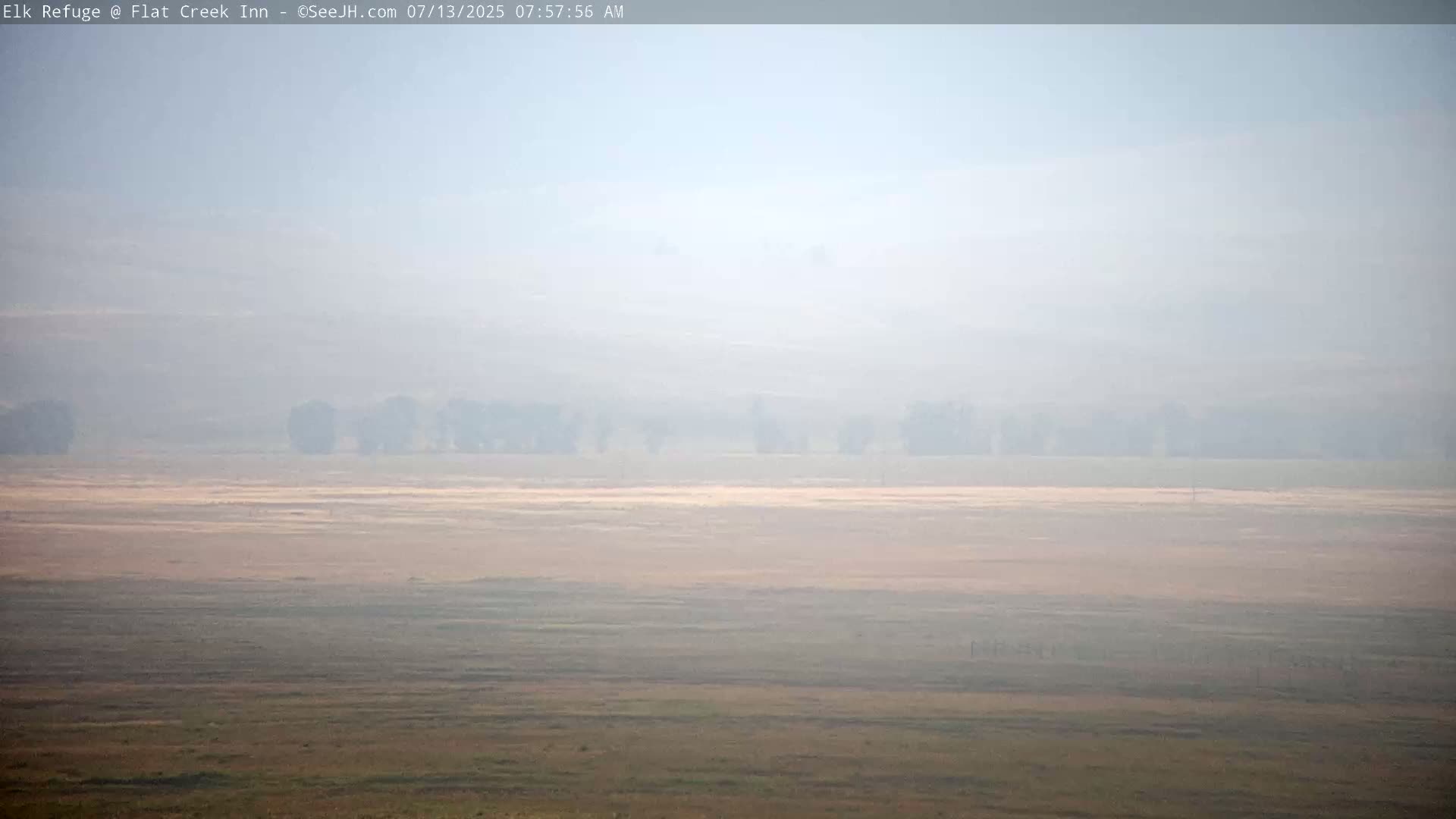 Jackson, Elk Refuge & Teton Mountains from Flat Creek Inn Live Cam - Jackson, Teton, Wyoming, USA