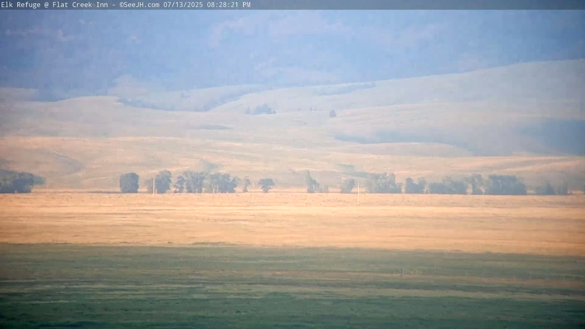 Jackson, Elk Refuge & Teton Mountains from Flat Creek Inn Live Cam - Jackson, Teton, Wyoming, USA