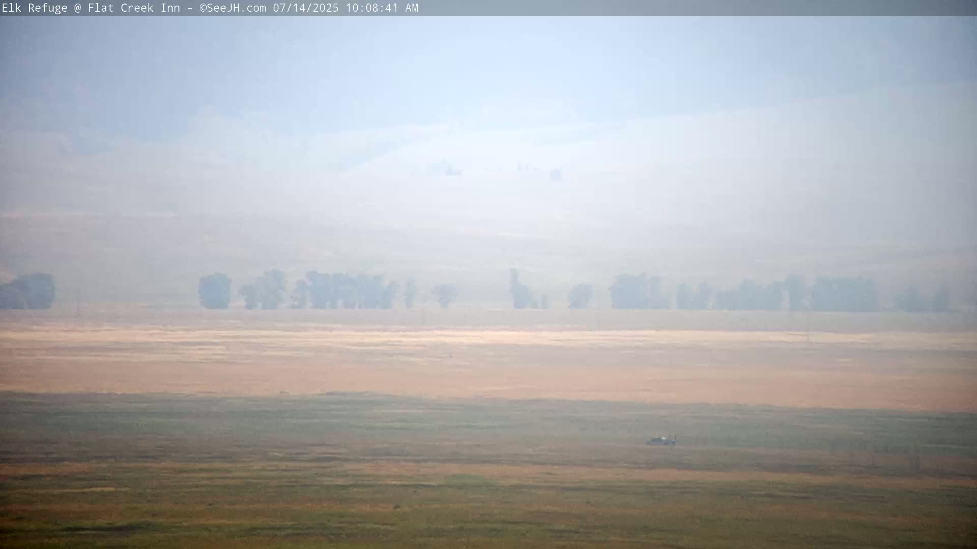 Jackson, Elk Refuge & Teton Mountains from Flat Creek Inn Live Cam - Jackson, Teton, Wyoming, USA