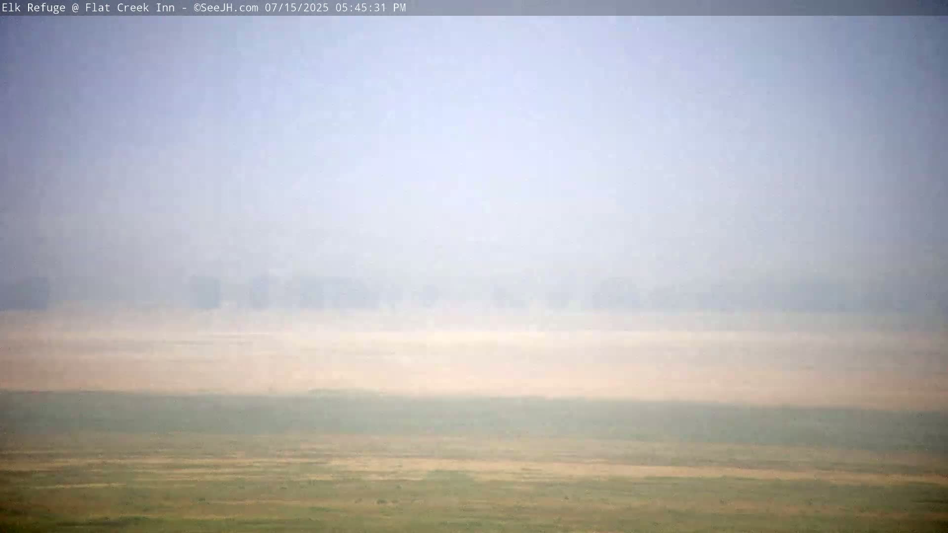 Jackson, Elk Refuge & Teton Mountains from Flat Creek Inn Live Cam - Jackson, Teton, Wyoming, USA