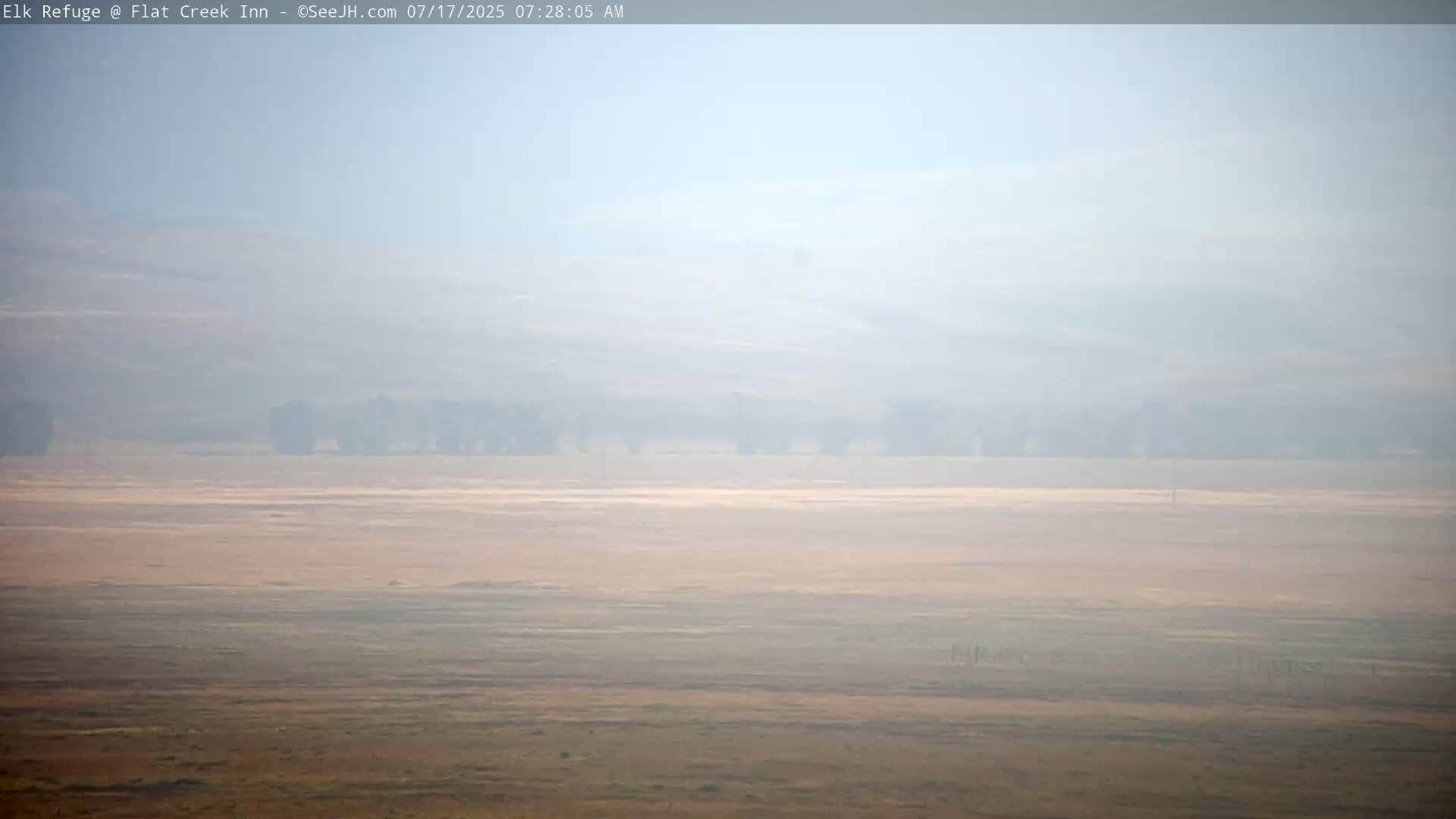 Jackson, Elk Refuge & Teton Mountains from Flat Creek Inn Live Cam - Jackson, Teton, Wyoming, USA