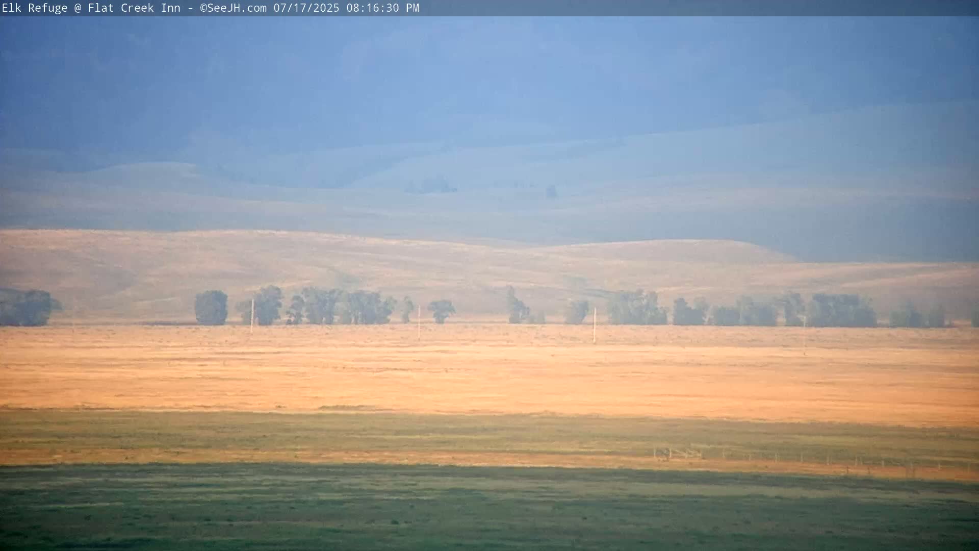 Jackson, Elk Refuge & Teton Mountains from Flat Creek Inn Live Cam - Jackson, Teton, Wyoming, USA