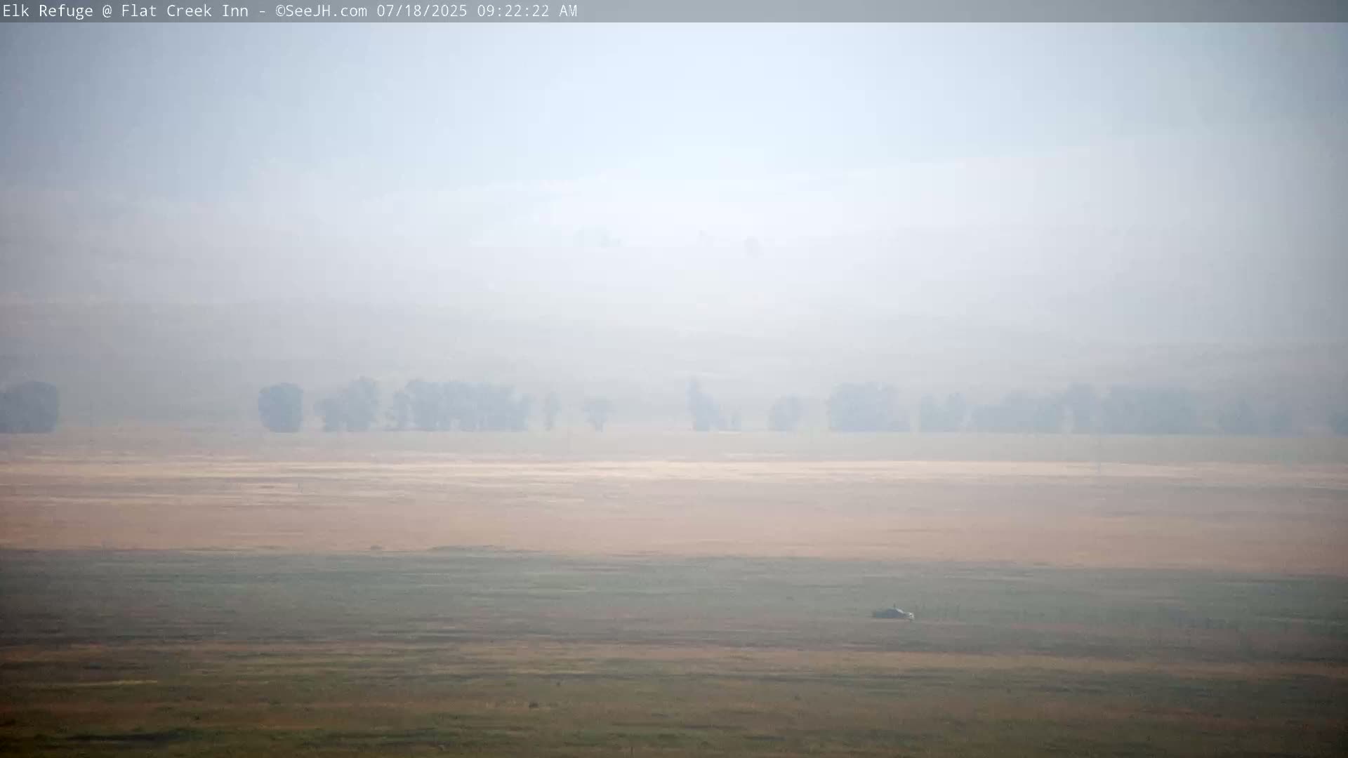 Jackson, Elk Refuge & Teton Mountains from Flat Creek Inn Live Cam - Jackson, Teton, Wyoming, USA