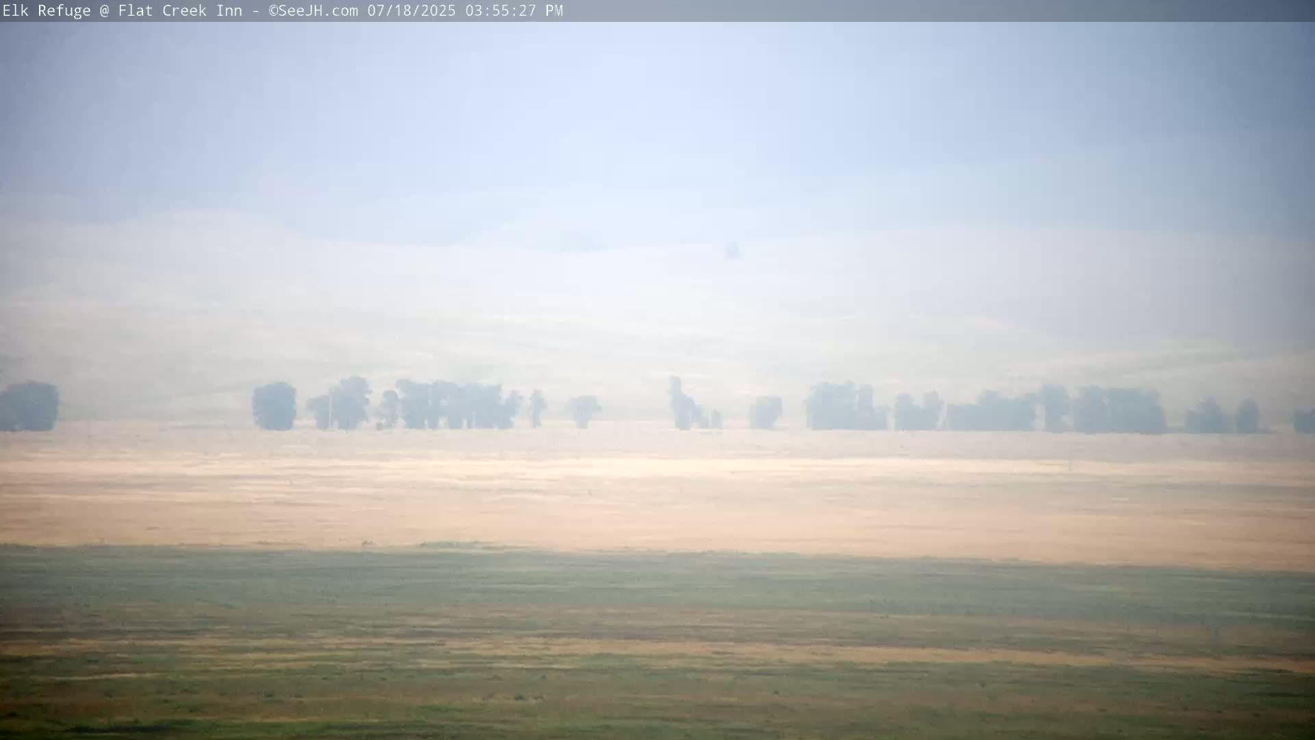Jackson, Elk Refuge & Teton Mountains from Flat Creek Inn Live Cam - Jackson, Teton, Wyoming, USA