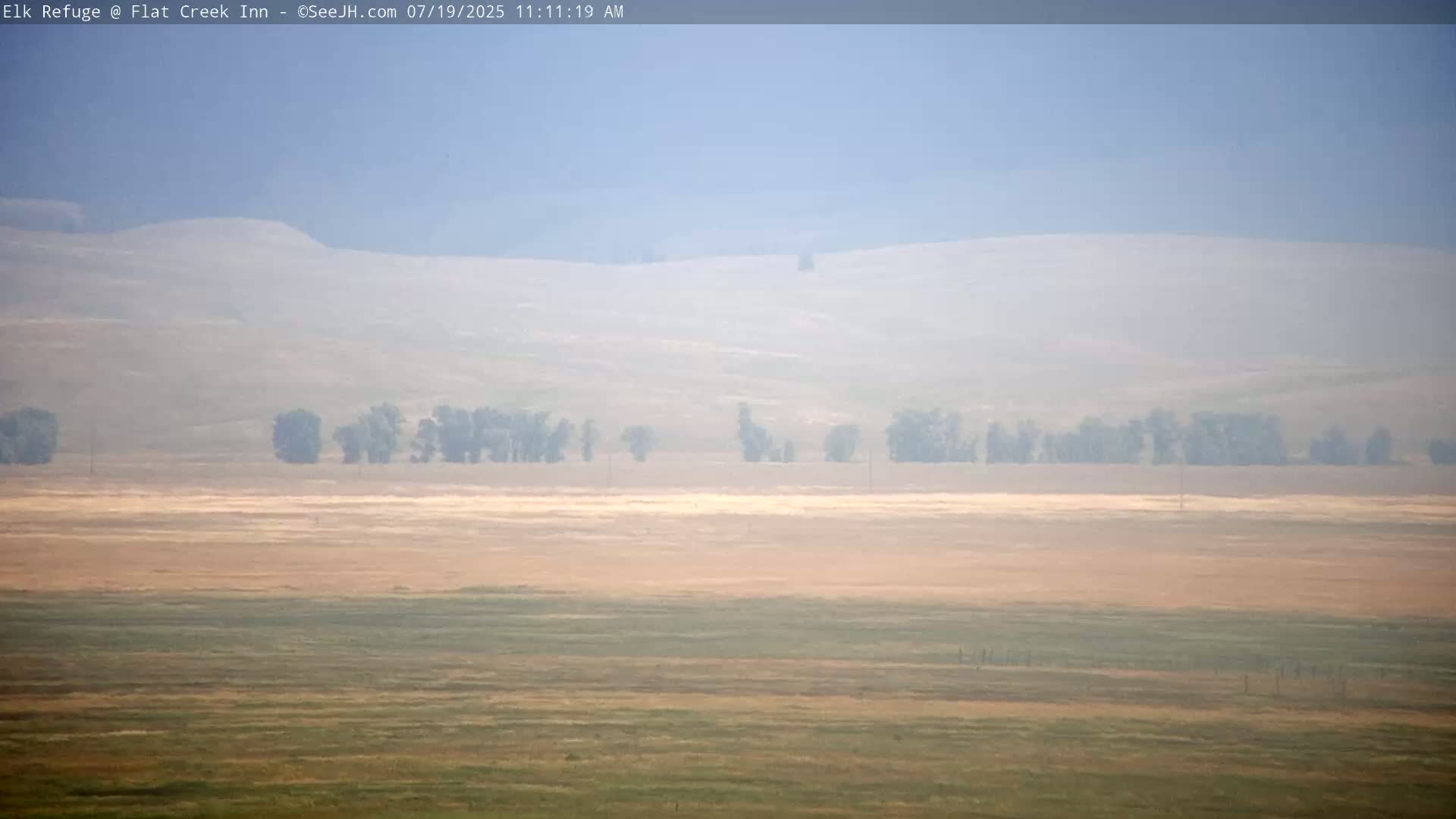 Jackson, Elk Refuge & Teton Mountains from Flat Creek Inn Live Cam - Jackson, Teton, Wyoming, USA