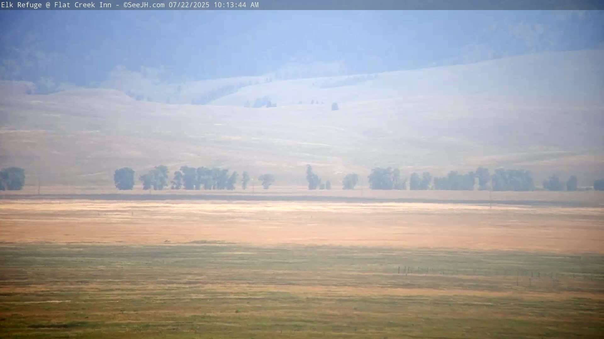 Jackson, Elk Refuge & Teton Mountains from Flat Creek Inn Live Cam - Jackson, Teton, Wyoming, USA