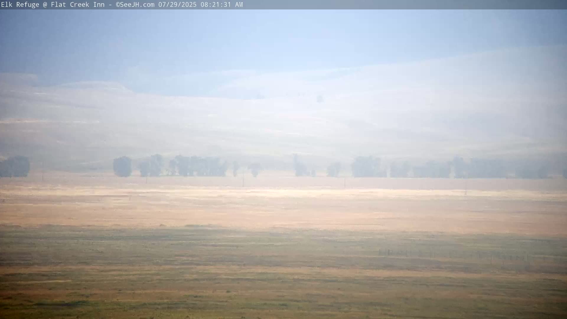 Jackson, Elk Refuge & Teton Mountains from Flat Creek Inn Live Cam - Jackson, Teton, Wyoming, USA