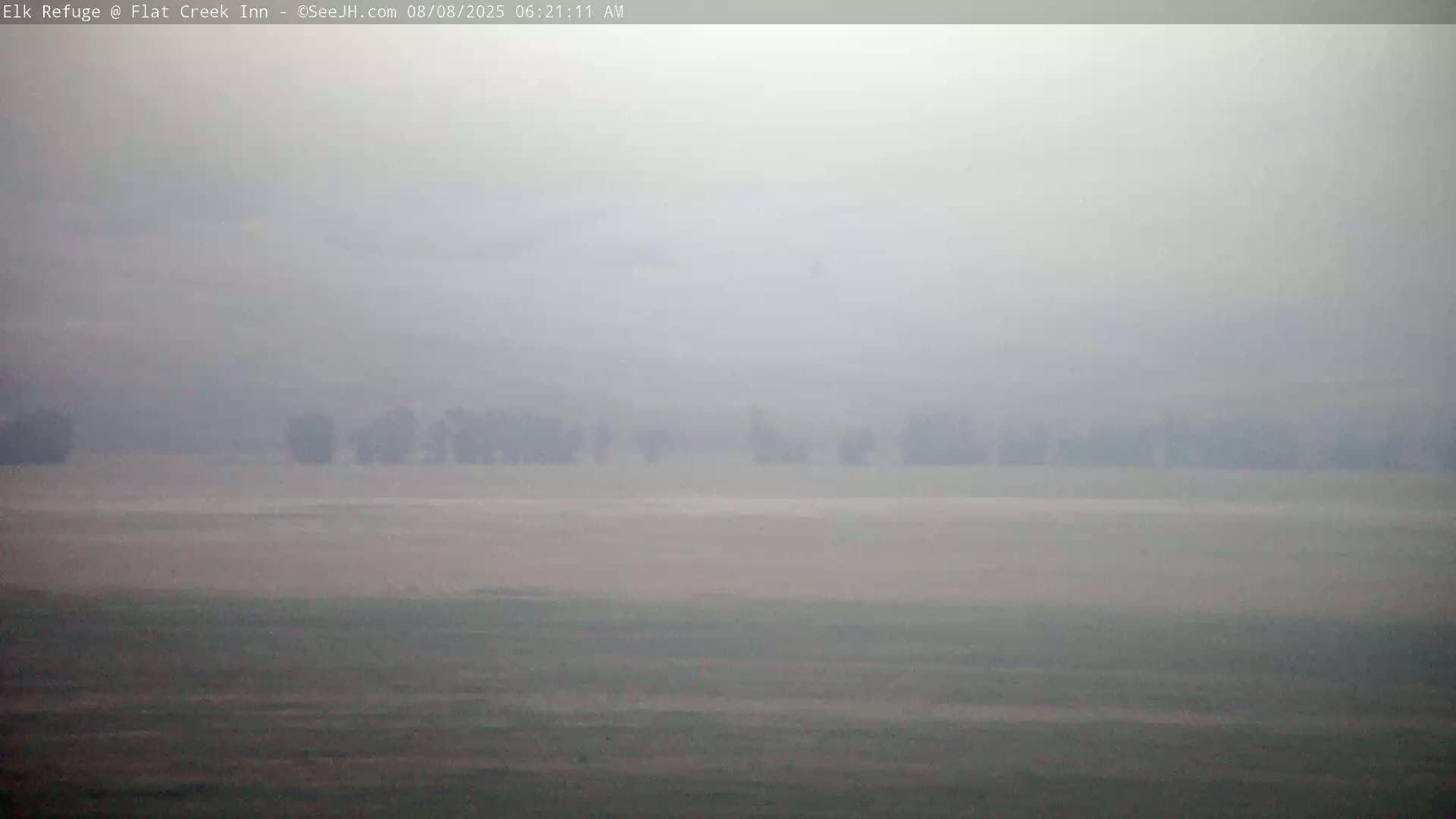 Jackson, Elk Refuge & Teton Mountains from Flat Creek Inn Live Cam - Jackson, Teton, Wyoming, USA