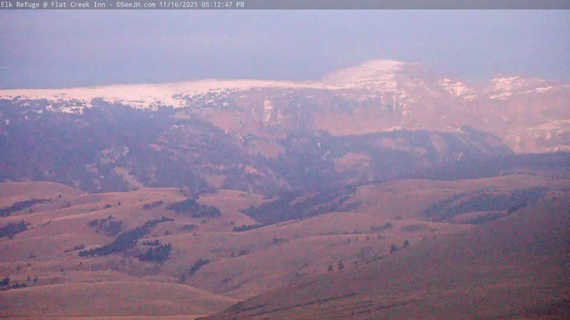 Jackson, Elk Refuge & Teton Mountains from Flat Creek Inn Live Cam - Jackson, Teton, Wyoming, USA