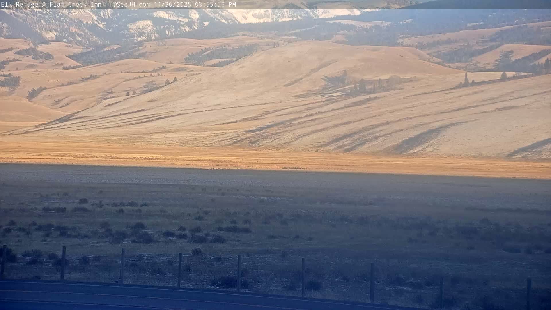 Jackson, Elk Refuge & Teton Mountains from Flat Creek Inn Live Cam - Jackson, Teton, Wyoming, USA