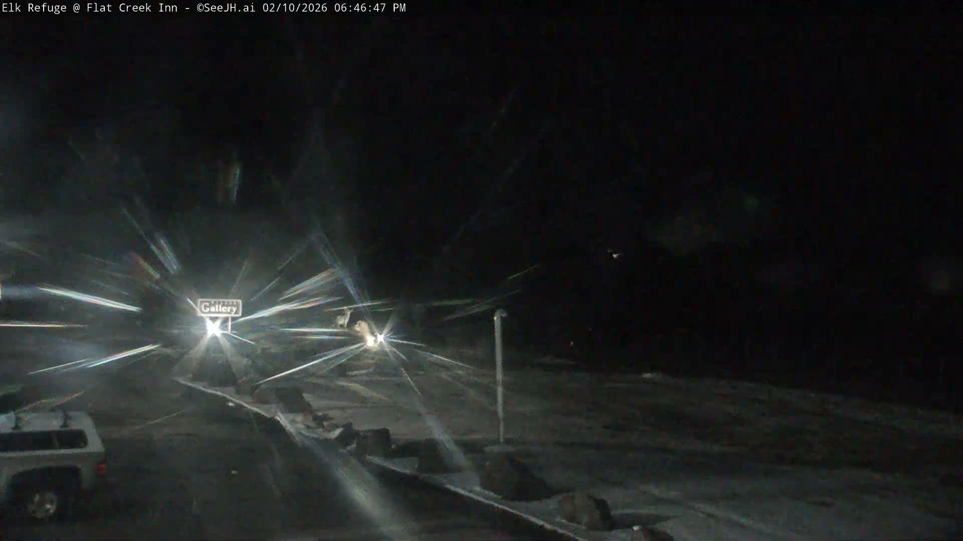Jackson, Elk Refuge & Teton Mountains from Flat Creek Inn Live Cam - Jackson, Teton, Wyoming, USA