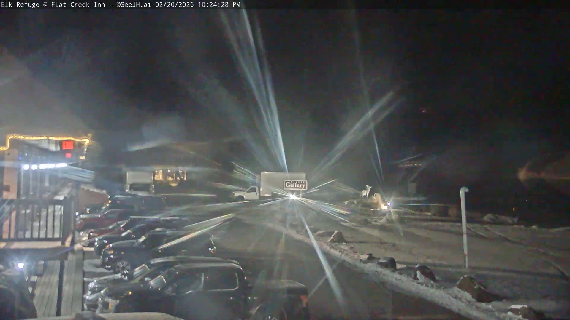Jackson, Elk Refuge & Teton Mountains from Flat Creek Inn Live Cam - Jackson, Teton, Wyoming, USA