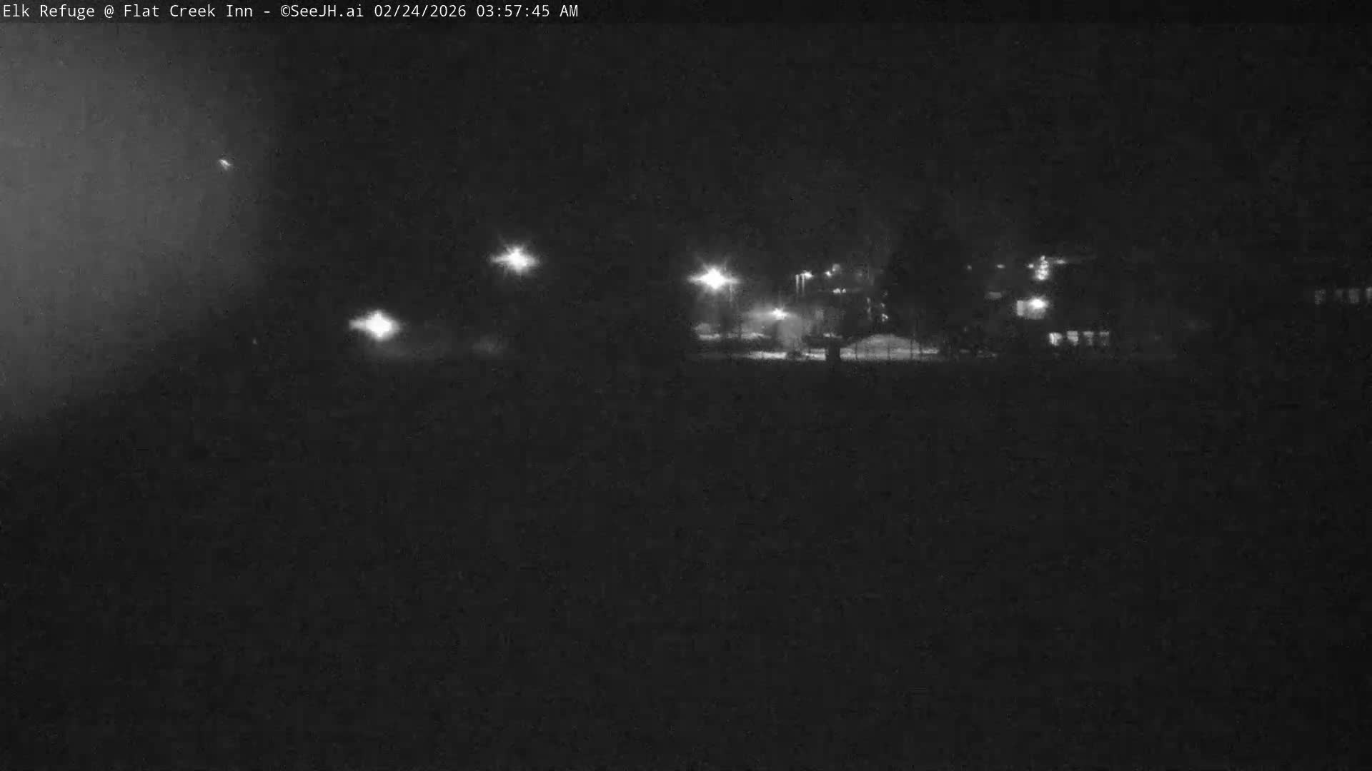 Jackson, Elk Refuge & Teton Mountains from Flat Creek Inn Live Cam - Jackson, Teton, Wyoming, USA