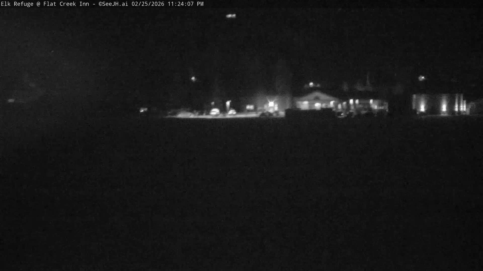 Jackson, Elk Refuge & Teton Mountains from Flat Creek Inn Live Cam - Jackson, Teton, Wyoming, USA