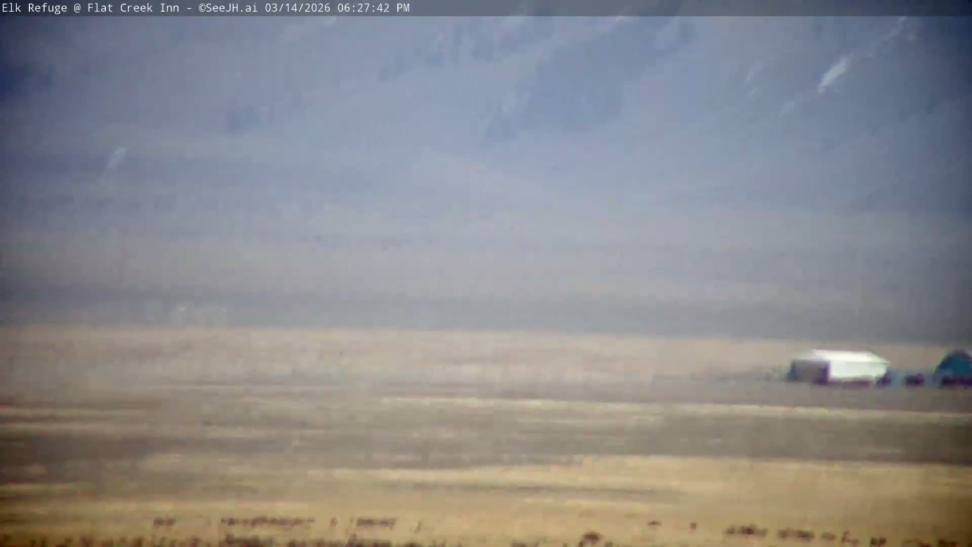 Jackson, Elk Refuge & Teton Mountains from Flat Creek Inn Live Cam - Jackson, Teton, Wyoming, USA