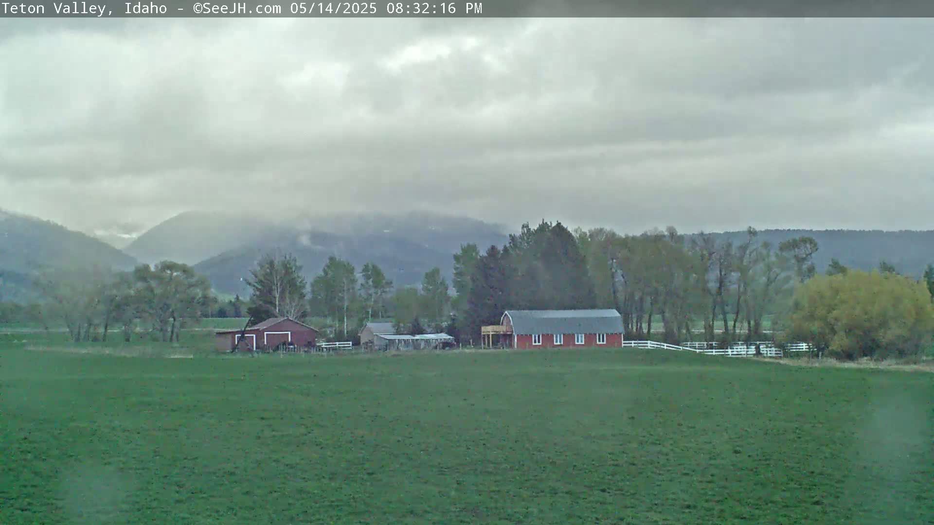 Grand Teton Mountains Peaks from Teton Valley Live Cam - Tetonia, Teton, Idaho, USA