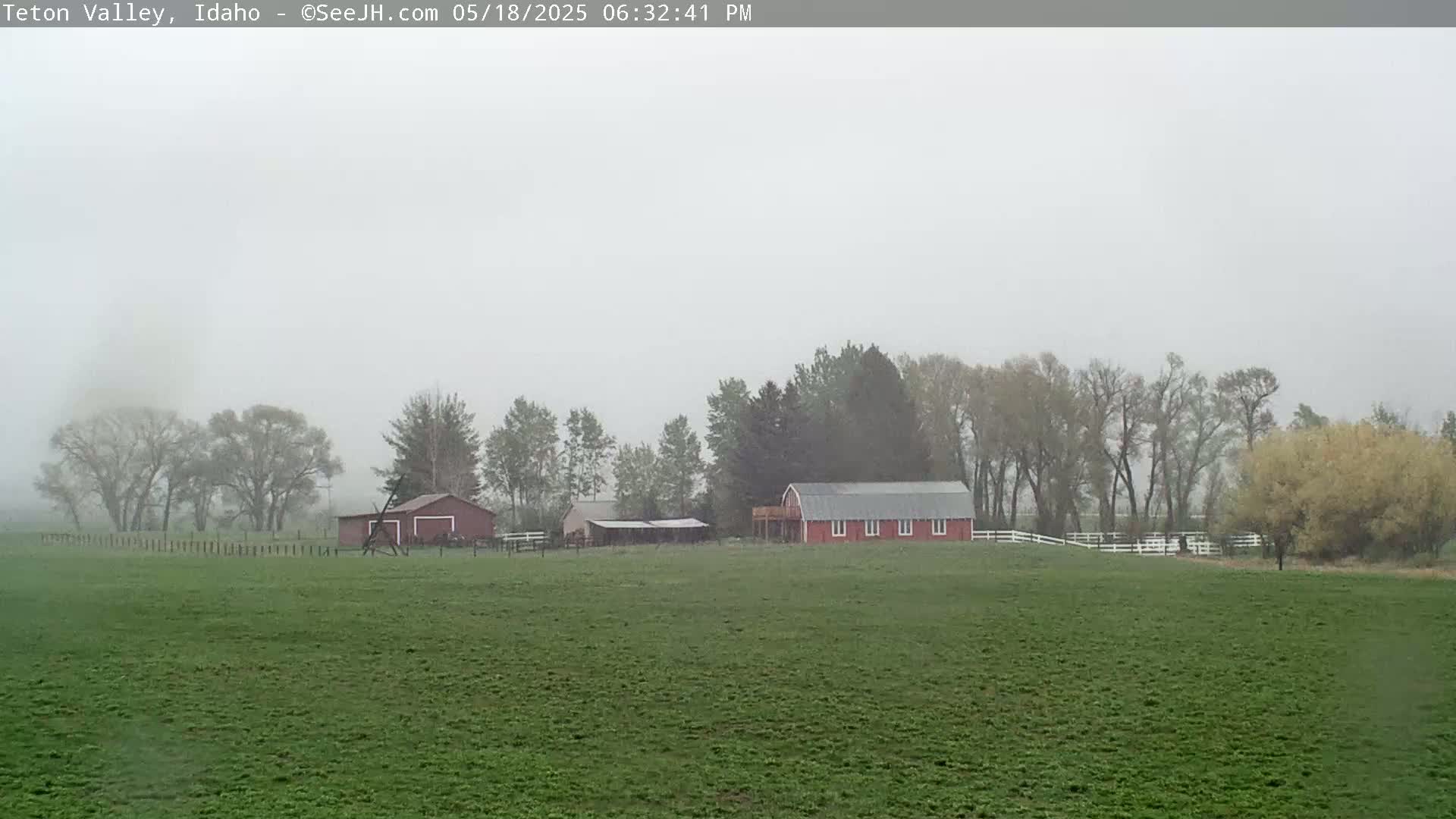 Grand Teton Mountains Peaks from Teton Valley Live Cam - Tetonia, Teton, Idaho, USA