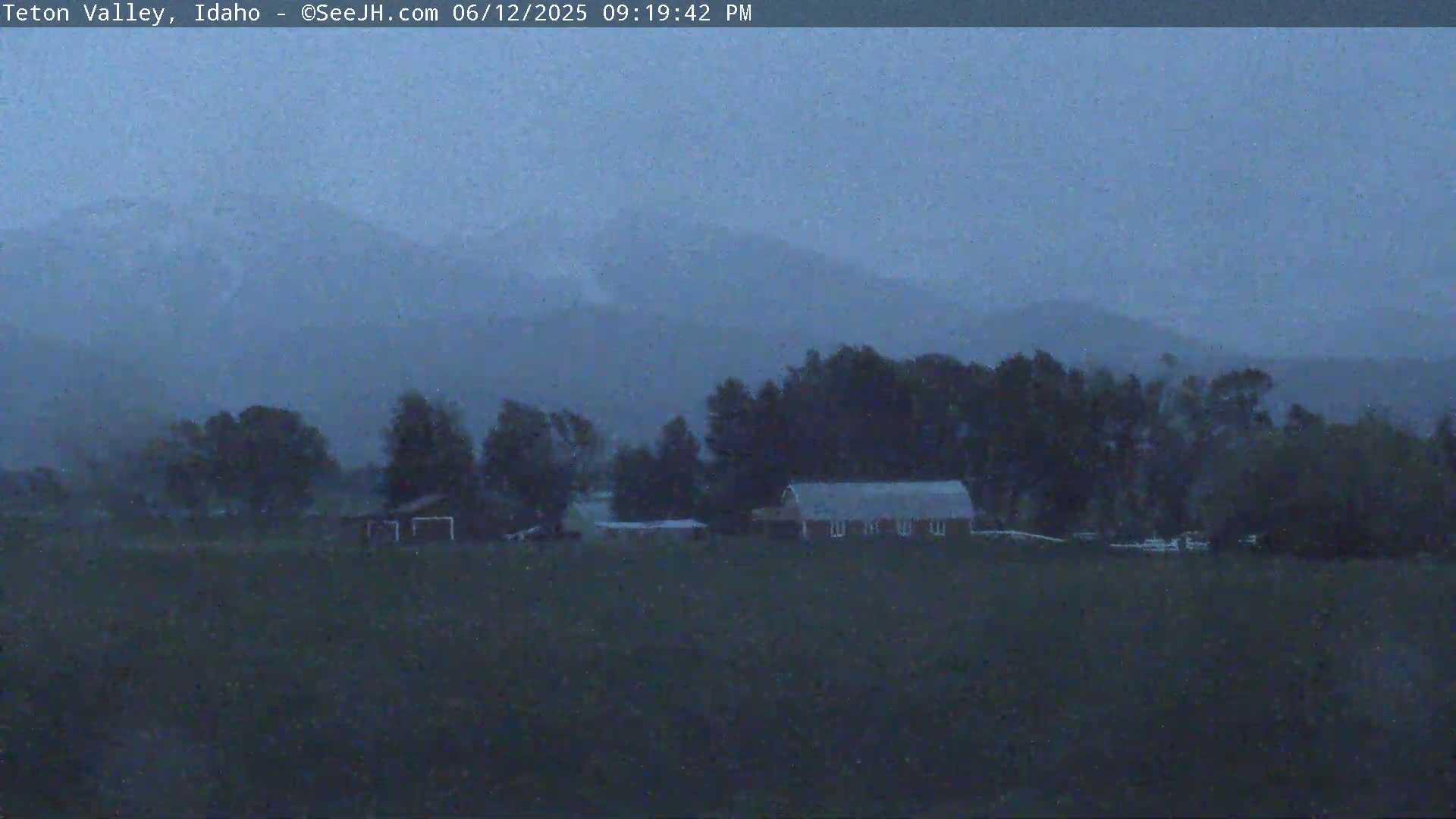 Grand Teton Mountains Peaks from Teton Valley Live Cam - Tetonia, Teton, Idaho, USA