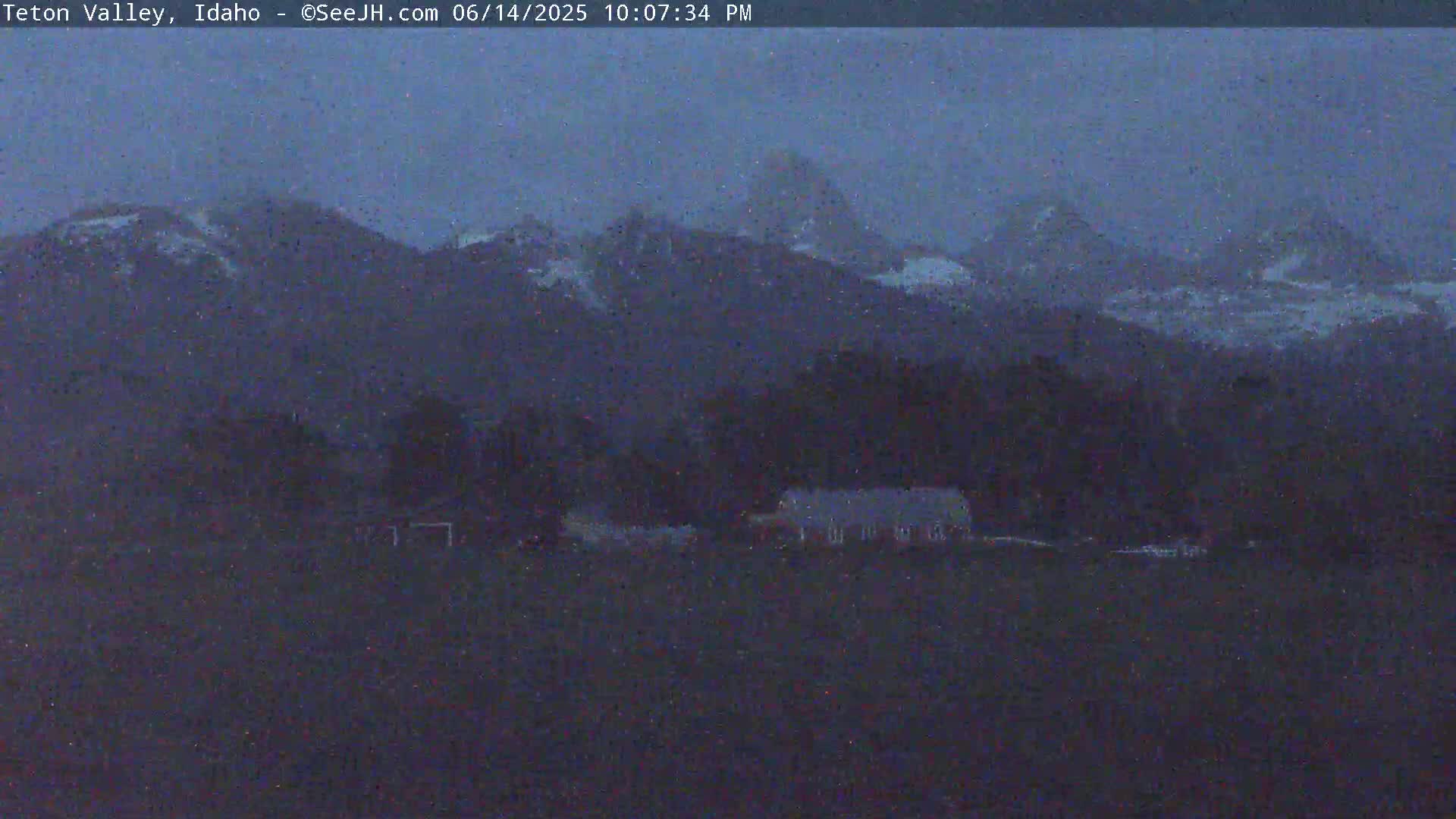 Grand Teton Mountains Peaks from Teton Valley Live Cam - Tetonia, Teton, Idaho, USA