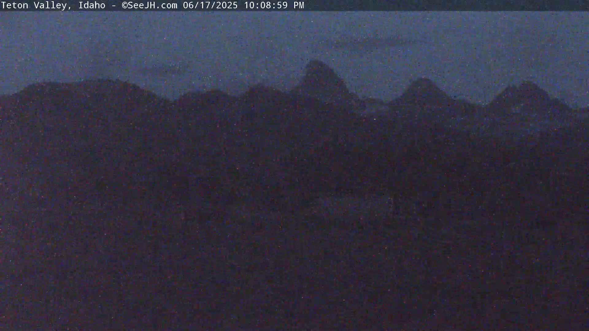 Grand Teton Mountains Peaks from Teton Valley Live Cam - Tetonia, Teton, Idaho, USA