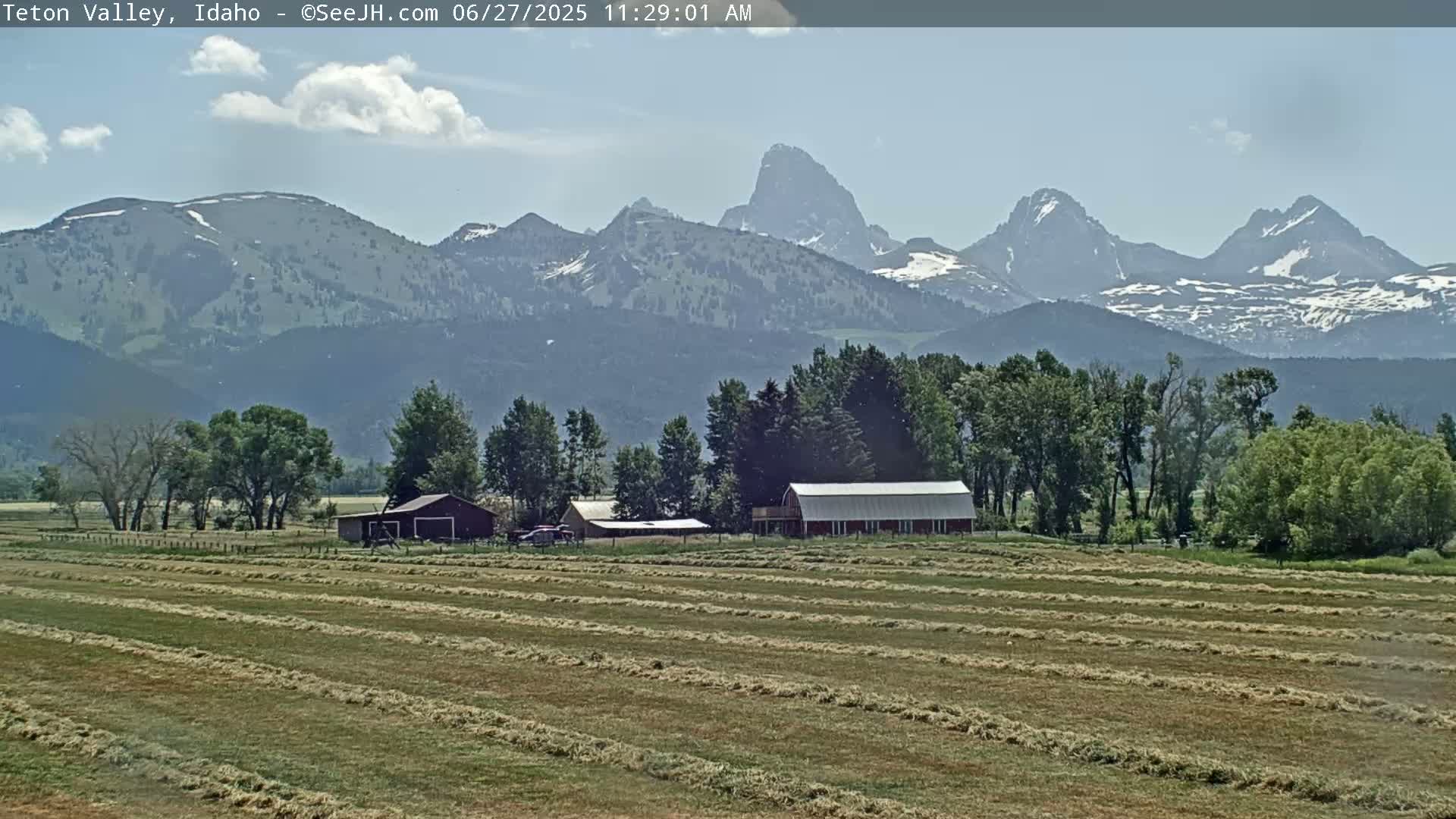 Grand Teton Mountains Peaks from Teton Valley Live Cam - Tetonia, Teton, Idaho, USA