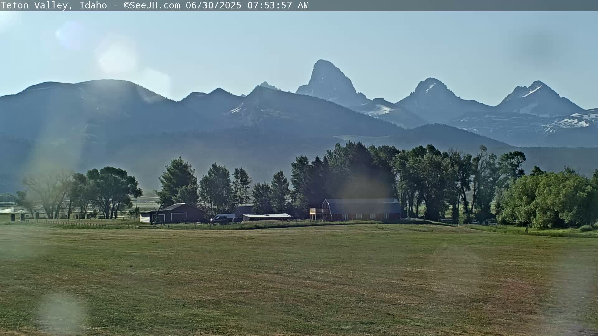 Grand Teton Mountains Peaks from Teton Valley Live Cam - Tetonia, Teton, Idaho, USA
