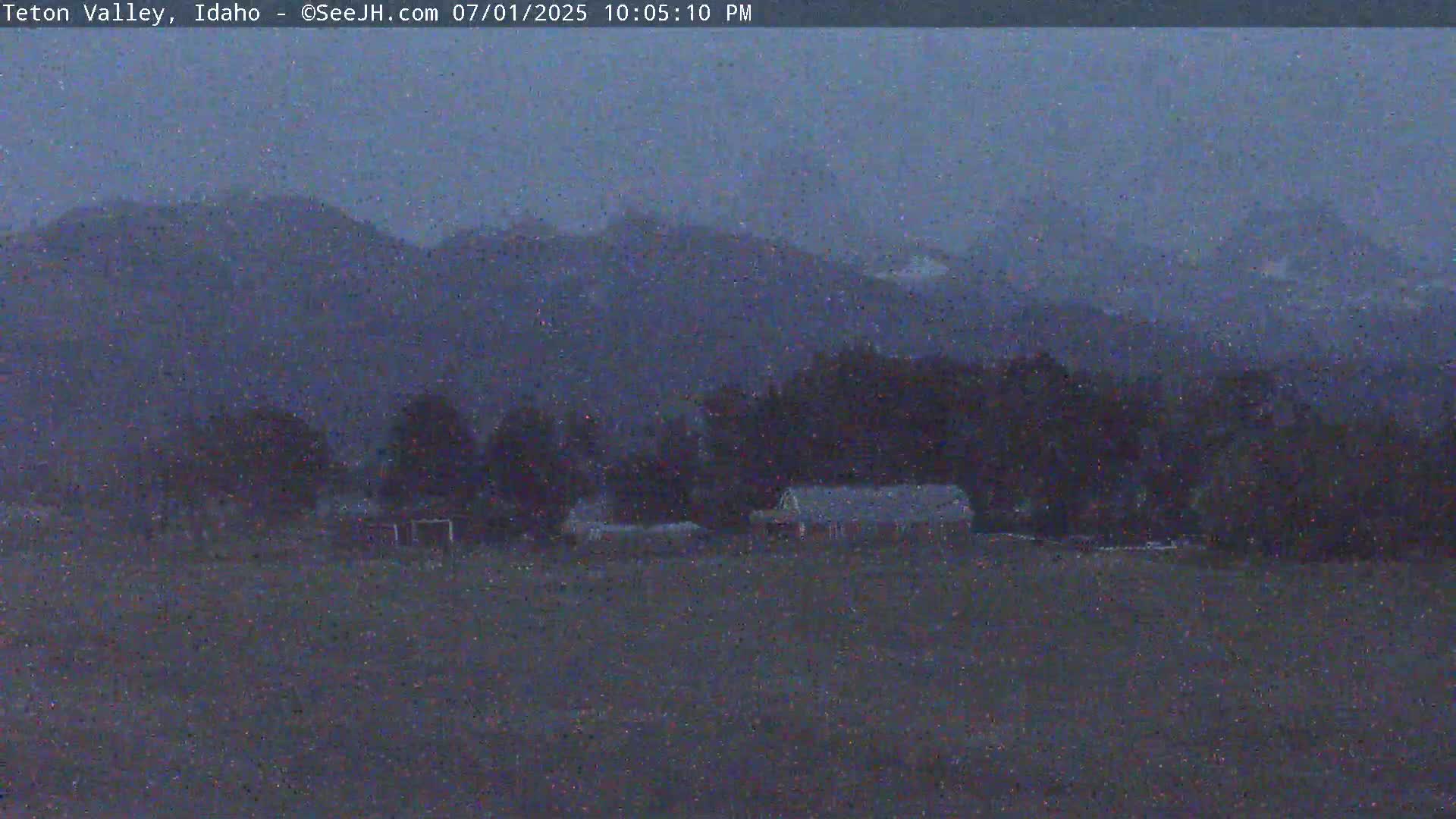 Grand Teton Mountains Peaks from Teton Valley Live Cam - Tetonia, Teton, Idaho, USA
