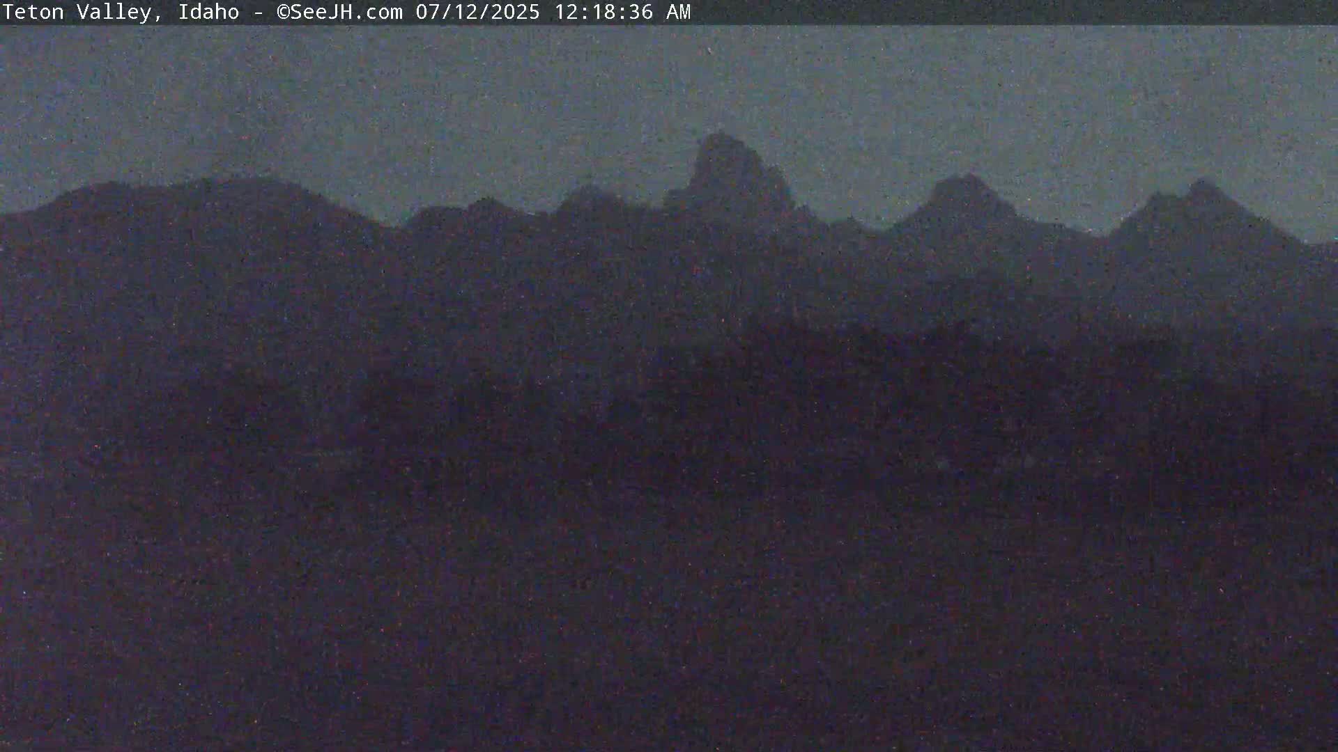 Grand Teton Mountains Peaks from Teton Valley Live Cam - Tetonia, Teton, Idaho, USA